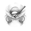 a bible and a baseball tattoo design idea