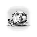 a bible and a baseball tattoo design idea