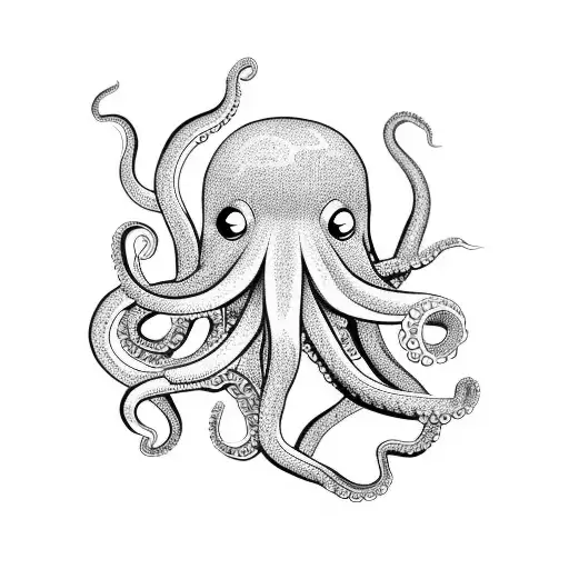 octopus climbing anchor line to ship bow tattoo design idea