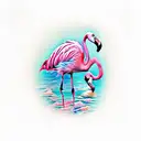 flamingo evil tattoo design idea