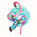 flamingo evil tattoo design idea
