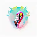 flamingo evil tattoo design idea