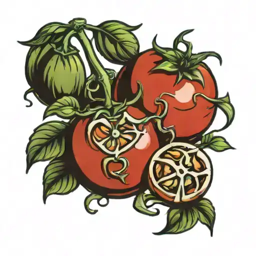 Tomatoes tattoo design idea