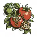 Tomatoes tattoo design idea