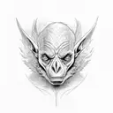 Goblin king with a raven in his arm tattoo design idea