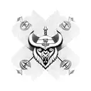 odin, viking compass, 2 ravens tattoo design idea