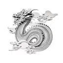 japanese dragon and cloud tattoo design idea