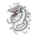 japanese dragon and cloud tattoo design idea