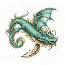 Dragon pisces zodiac sign tattoo design idea