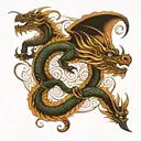 Dragon pisces zodiac sign tattoo design idea