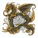 Dragon pisces zodiac sign tattoo design idea