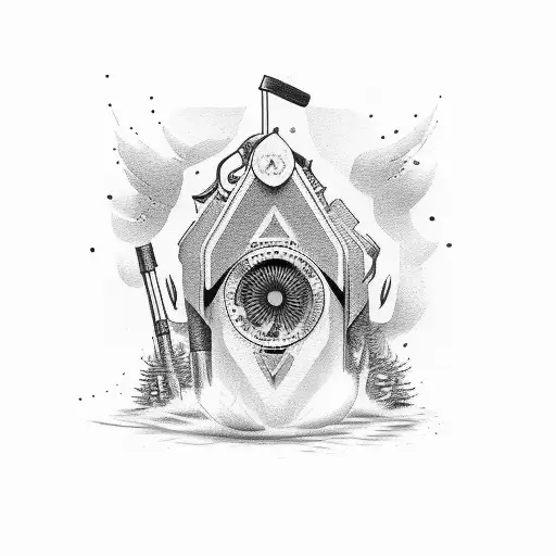 trap shooting tattoo design idea