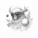 Man on the moon tattoo design idea