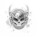 Man on the moon tattoo design idea