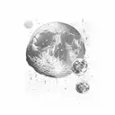 Man on the moon tattoo design idea