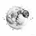 Man on the moon tattoo design idea