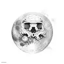 Man on the moon tattoo design idea