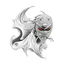 ninja posing tattoo design idea