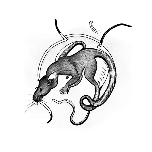 Blackwork Death Tarot Rat King Tattoo Idea - BlackInk AI