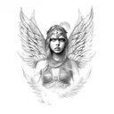warrior angel tattoo design idea