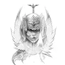 warrior angel tattoo design idea