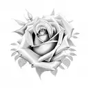 Rose with 3 birds tattoo design idea