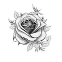Rose with 3 birds tattoo design idea