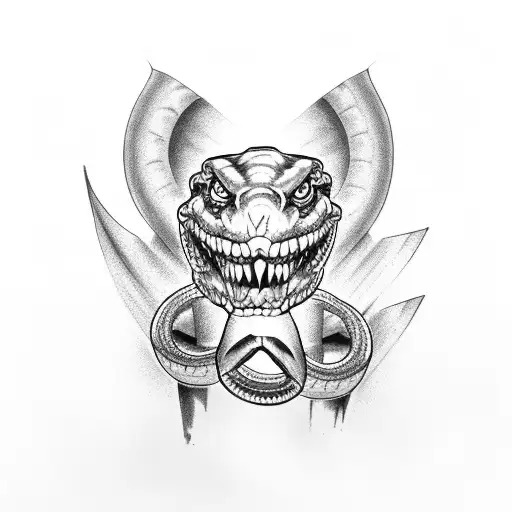  Harley Davison and snake tattoo design idea