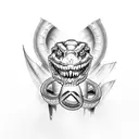  Harley Davison and snake tattoo design idea