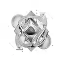 Ancient Stoic symbols intertwined with an hourglass tattoo design idea