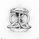 Ancient Stoic symbols intertwined with an hourglass tattoo design idea