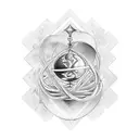 Ancient Stoic symbols intertwined with an hourglass tattoo design idea