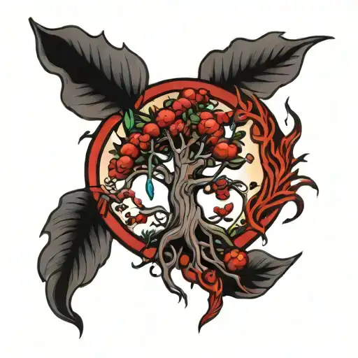 red poison tree  tattoo design idea