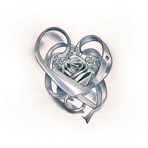 Breast cancer ribbon  tattoo design idea