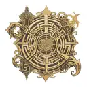 I shall construct a labyrinth in which I can lose myself, together with anyone who tries to find me. Make this text with tattoo design idea