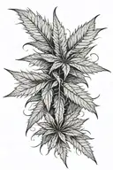 Marijuana leaf tattoo design idea