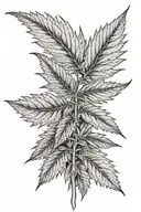 Marijuana leaf tattoo design idea