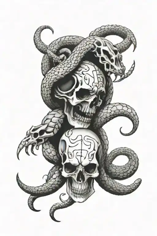 2 cobra skulls and a scorpion tattoo design idea