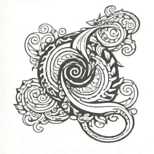 spiral, human body outline tattoo tattoo design idea