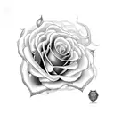 Rosa com cobra enrolada tattoo design idea