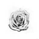 Rosa com cobra enrolada tattoo design idea