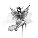 dark fairy  tattoo design idea