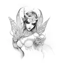 dark fairy  tattoo design idea