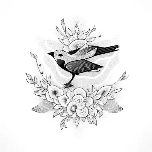  a flock of birds tattoo design idea