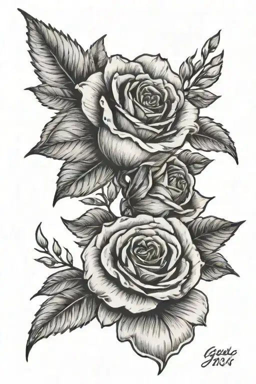 memorial tattoo for grandma with dates May 27, 1938-January 22, 2024 tattoo design idea