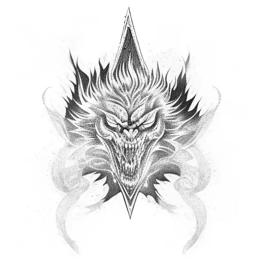 Axel Blaze scoring a goal in a blazing fire tattoo design idea