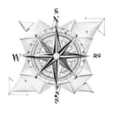 A compass rose with coordinates of significant places you've traveled to tattoo design idea