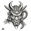 samurai mask tattoo design idea