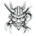 samurai mask tattoo design idea