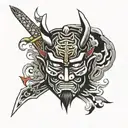 samurai mask tattoo design idea
